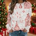 thumbnail image 5 of Uootdi Christmas Gifts Plus Size Gift Long Sleeve Sweatshirt for Women Funny Gnomes Red Wine Glass Xmas Tree Graphic Sweatshirts Crewneck, 5 of 6