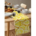 thumbnail image 6 of ERUNPONLY Summer Lemon Table Runner - 108 Inch Long Modern Oil Painting Yellow Fruits Cotton and Linen Blended Dress Scarves Farmhouse Table Runner for Kitchen Dining, Coffee Table, 13" x 108", 6 of 8