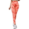 thumbnail image 1 of Women's Tie Dye High Waist Yoga Pants Smile Peach Butt Lift Sports Leggings Running Fitness Pants Werseon Modelo, 1 of 6