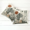 thumbnail image 2 of Ambesonne Monstera Throw Pillow Cover Pack of 2, Neutral Mid Century Boho, 2 Pcs-28"x28", Cinnamon Pale Sage Green, 2 of 5