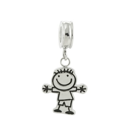 Connections from Hallmark Stainless Steel Boy Dangle Charm