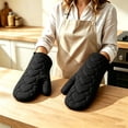 thumbnail image 5 of Oven Mitts and Pot Holders Set 4 Piece Heart Pattern Heat Resistant Cotton Kitchen Gloves for Baking Cooking Grilling and Serving Meals, 5 of 7