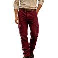 thumbnail image 6 of Mens Corduroy Pants Straight Wide Leg Button Work Pants Vintage Cargo Pants with Multi Pockets for Streetwear, 6 of 9