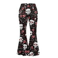 thumbnail image 6 of FKELYI Women's Yoga Leggings Vintage Skull Love Print Slim-Fit Flare Leg Pants Bell Bottom Flared Sweatpants Tummy Control Atheletic Yoga Pants for Gym Workout Daily Dress, S, 6 of 7