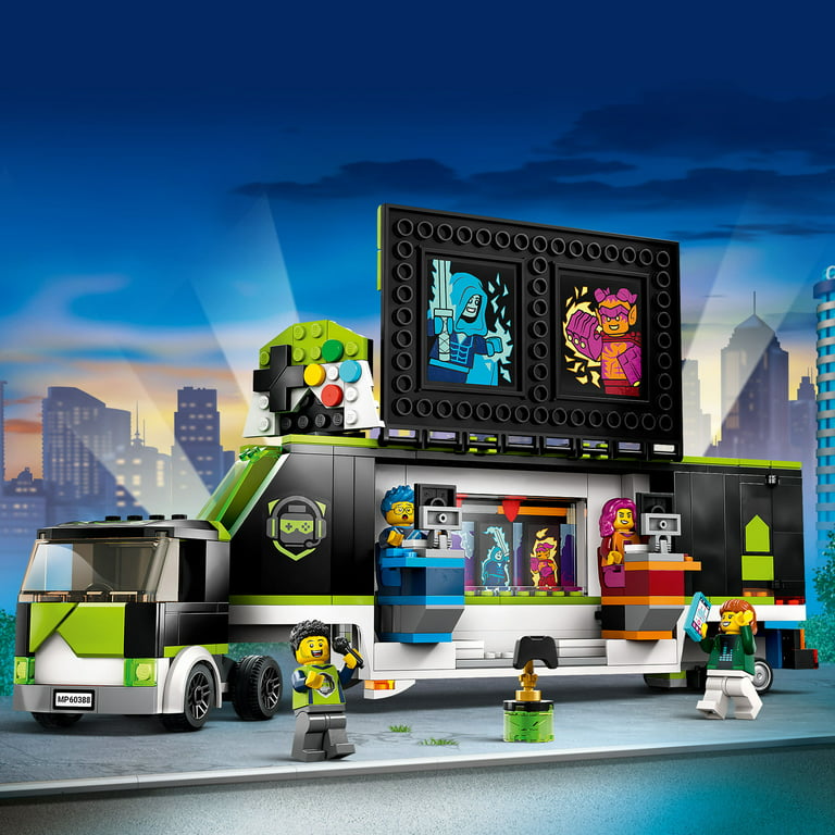 Esports 7+ Fans, City Set 60388, Gifts Gamer Computers Stadium Truck LEGO for and Boys, Featuring Video Minifigures, Ages 3 Kids, Gaming Game and Toy Toy Vehicle Tournament for Girls, Screens,