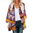 thumbnail image 1 of Nouveaux Hauts pour Femmes 2023 Mode Décontractée Col Rond Imprimé Blouse Manches Longues T-Shirt Grande Taille Automne Boutons Hauts Manches Longues pour Femmes, 1 of 5