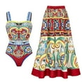 thumbnail image 5 of Vintage Pattern Printed One Piece Swimsuit Swimwear Bikini Set Women Beachwear Clearance Wholesale, 5 of 5