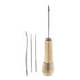 thumbnail image 1 of GUOOL 4 Needles Copper Handle Sewing Awl Hand Stitcher Shoe Repair Tool for DIY Sewing, 1 of 9