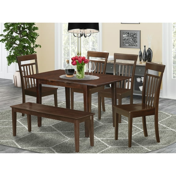 East West Furniture Dining Room Set Mahogany, PSCA6-MAH-W