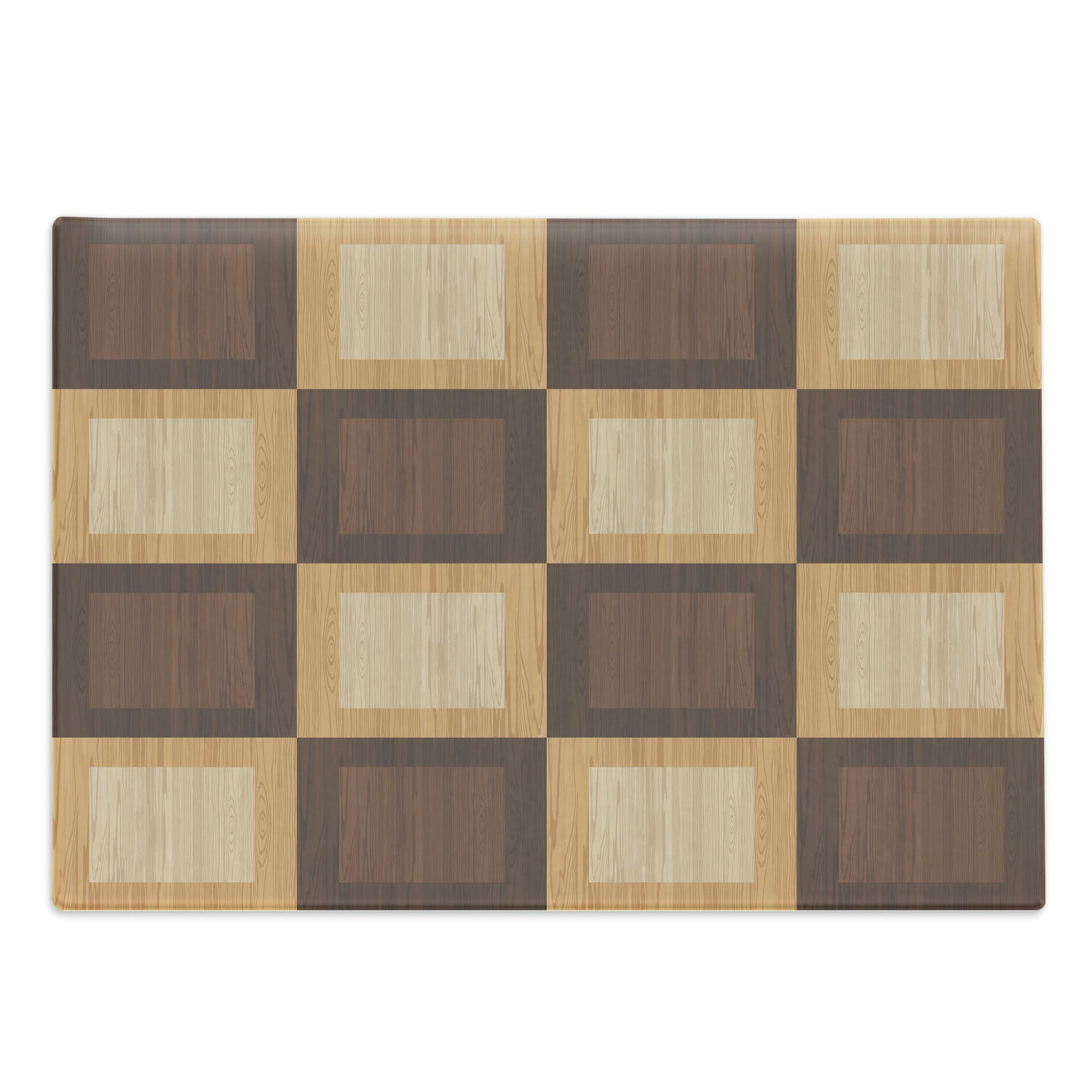 Checkered Cutting Board, Empty Checkerboard Wooden Seem Mosaic Texture  Image Chess Game Hobby Theme, Decorative Tempered Glass Cutting and Serving  Board, Large Size, Brown Pale Brown, by Ambesonne 