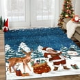 thumbnail image 2 of 6x9 FT Christmas Area Rug Non Slip - Machine Washable Low Pile Santa Claus Design, Red Xmas Faux Wool Rug for Living Room Dining Room Kitchen Bedroom Holiday Decor, 2 of 9