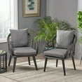 thumbnail image 2 of GDF Studio Becky Indoor Wicker Club Chairs, Set of 2, Gray and Dark Gray, 2 of 11