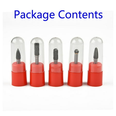 

5Pcs Set Tungsten Carbide Burr 1/4 6mm Engraving Rotary Cutter Files Kit