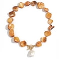 thumbnail image 3 of NICKSUN Boho Chunky Shell Necklace for Women Baroque Imitation Pearl Pendant Necklaces Irregular Shell Beaded Choker Necklace Trendy Vacation Jewelry, 3 of 8