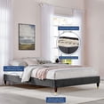 thumbnail image 7 of Pemberly Row Modern Performance Velvet King Platform Bed Frame in Charcoal, 7 of 7
