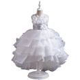 thumbnail image 2 of LYMAYTER Kids Little Girls Elegant Sequin Tulle Dress Princess Flower Girl A Line Wedding Party Ball Gown, 2 of 8