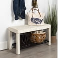 thumbnail image 5 of Kate and Laurel Jeran Rustic Farmhouse Bench with Iron Shoe Shelf, 36" x 14" x 20", White, Chic Entry Bench for Decor or Storage, 5 of 5