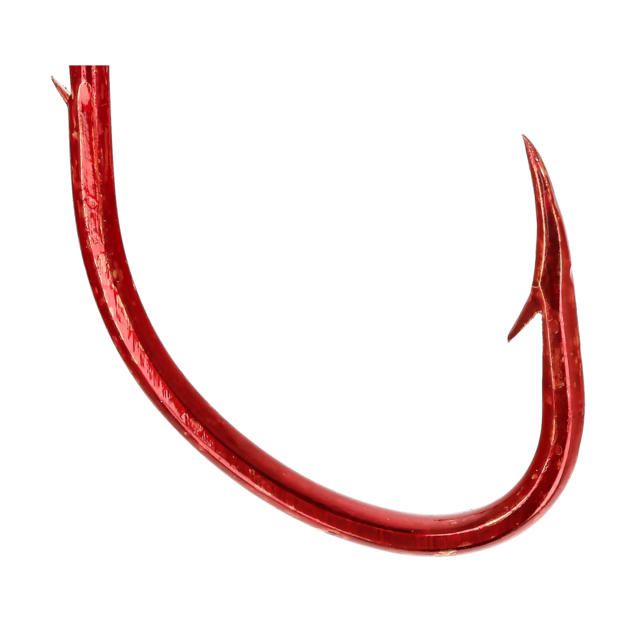 (6 pack) Lazer Sharp L181RGH-4 Baitholder Down Eye Offset Hook, Red, Size 4, 10 Pack