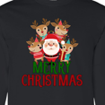 thumbnail image 4 of Inktastic Merry Christmas Santa Reindeer Long Sleeve T-Shirt, 4 of 5