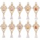 thumbnail image 1 of 10 colgantes de lágrima de latón dorado con micropavé de circonita cúbica en 5 colores y agujeros., 1 of 5