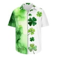 thumbnail image 4 of JIUKE St Patricks Day Shirt Men Short Sleeve Button down T-Shirts Shamrock Print Graphic Tee Shirts Causal Summer Tops, 4 of 5