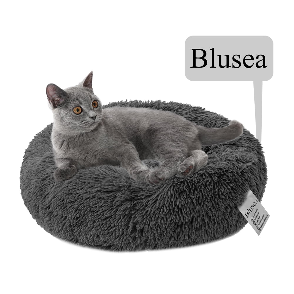 Blusea Soft Plush Round Pet Bed Cat Soft Bed Cat Bed for Cats Small