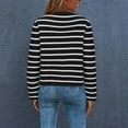 thumbnail image 4 of LYXSSBYX Fall Outfits for Women 2024 Women's Casual Striped Loose Cardigan Long Sleeved Round Neck Sweater Jacket Tops, 4 of 7