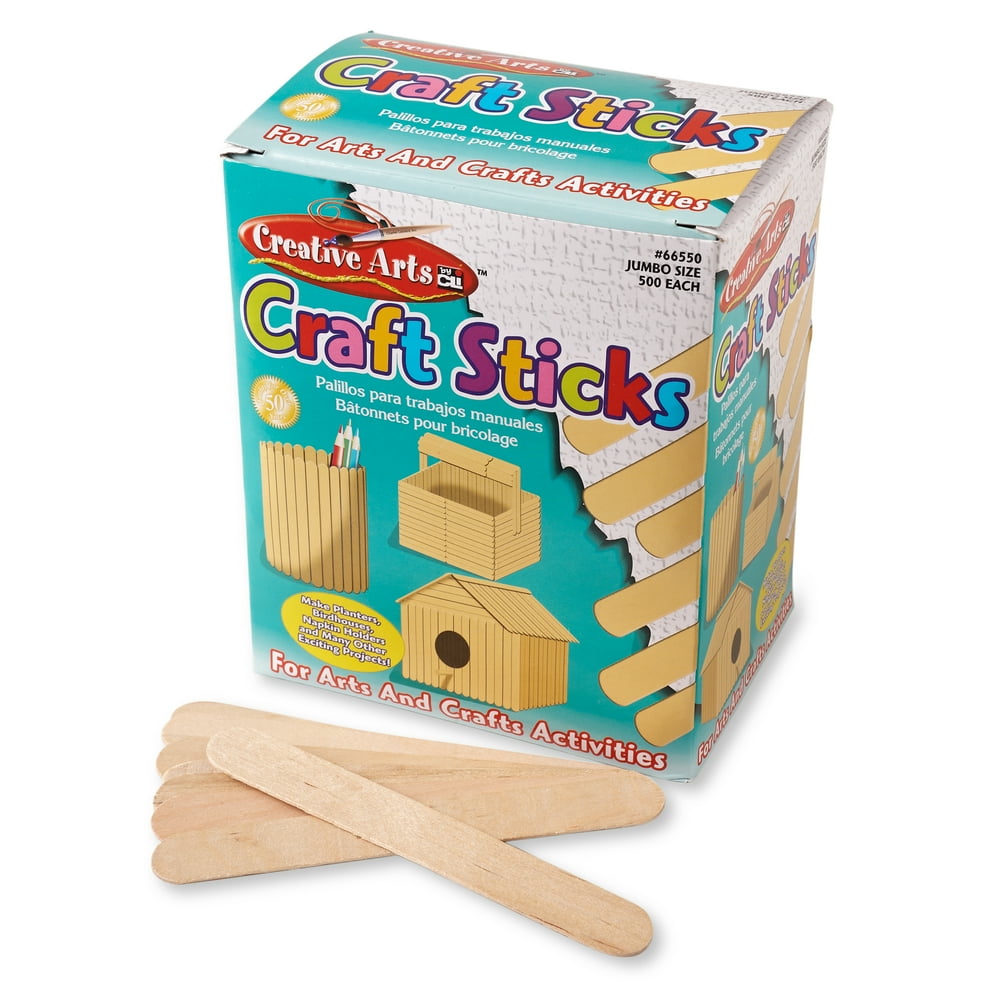 Jumbo Craft Sticks, 6" X 3/4", 500 per Box, 3 Boxes