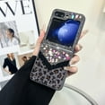 thumbnail image 6 of for Samsung Galaxy Z Flip 6 Glitter Bling Case, Cute Luxury 3D Crystal Rhinestone Diamond with Sparkly Bracket for Women Girls Case with Leopard Pattern Furry for Samsung Galaxy Z Flip 6, Black, 6 of 8