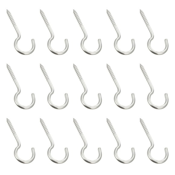 KAKOWELY 20pcs Screw Hooks Heavy Duty Ceiling Hooks Multipurpose Ring Eye Bolts Hooks,2.56X"X0.98"X0.2"