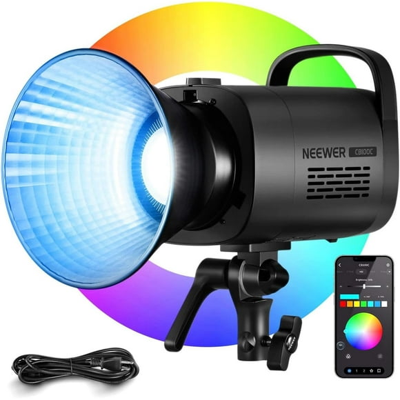 NEEWER CB100C 130w RGB LED Video Light, APP/2.4G Control 360° Full Color 2700K-6500K 27000lux/m - Open Box
