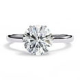 thumbnail image 2 of Solitaire Wedding Engagement Ring for Women | Center 8.5mm Round Cut Lab Created Moissanite Promise Rings in 14K White Gold Over Sterling Silver Jewelry Gift for Her, Size 8.5, 2 of 6
