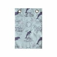 thumbnail image 1 of Nautical Hanging Pocket Organizer, Continuous Waves with Seahorse Starfish and Dolphins, Printed Polyester Storage Bag with Pockets, 14" x 20", Pale Blue Pale Blue, 1 of 2