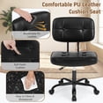 thumbnail image 4 of edx Height Adjustable Office Desk Chair, Low-Back Lumbar Support Rolling Work Swivel Task Chair with Wheels for Home Office Bedroom, Black, 4 of 9