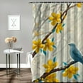 thumbnail image 2 of birds, tree branch, yellow flowers Chic Modern Bathroom Decor shower curtain
 Home Bathtubs Bathroom Curtain Decoration with Hooks, 2 of 7