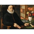 thumbnail image 3 of Marten Van Valckenborch 24x18 Black Modern Framed Museum Art Print Titled - Portrait of a Scholar, Presumably Carolus Clusius (Charles De L’Escluse, Arras 1526-1609 Leiden) (1589), 3 of 5