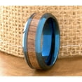 thumbnail image 2 of Wedding Rings For Men. 8mm Blue Tungsten & Koa Wood Wedding Band, 2 of 3