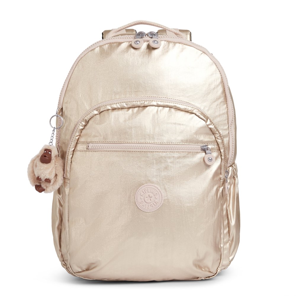 Kipling Kipling Seoul Go XLarge Laptop Backpack (Sparkly Gold