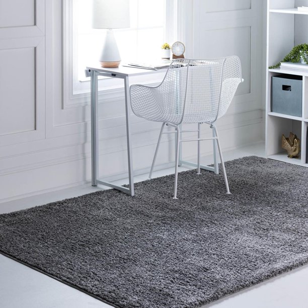 Soft Solid Shag Collection Area Rug 3X5 Grey Shag Rug