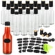 thumbnail image 1 of 20 botellas de viaje con tapa abatible, contenedores de plástico transparente de 150 ml para viajes, botellas portátiles a prueba de fugas, contenedores vacíos rellenables para salsa picante para cham, 1 of 5