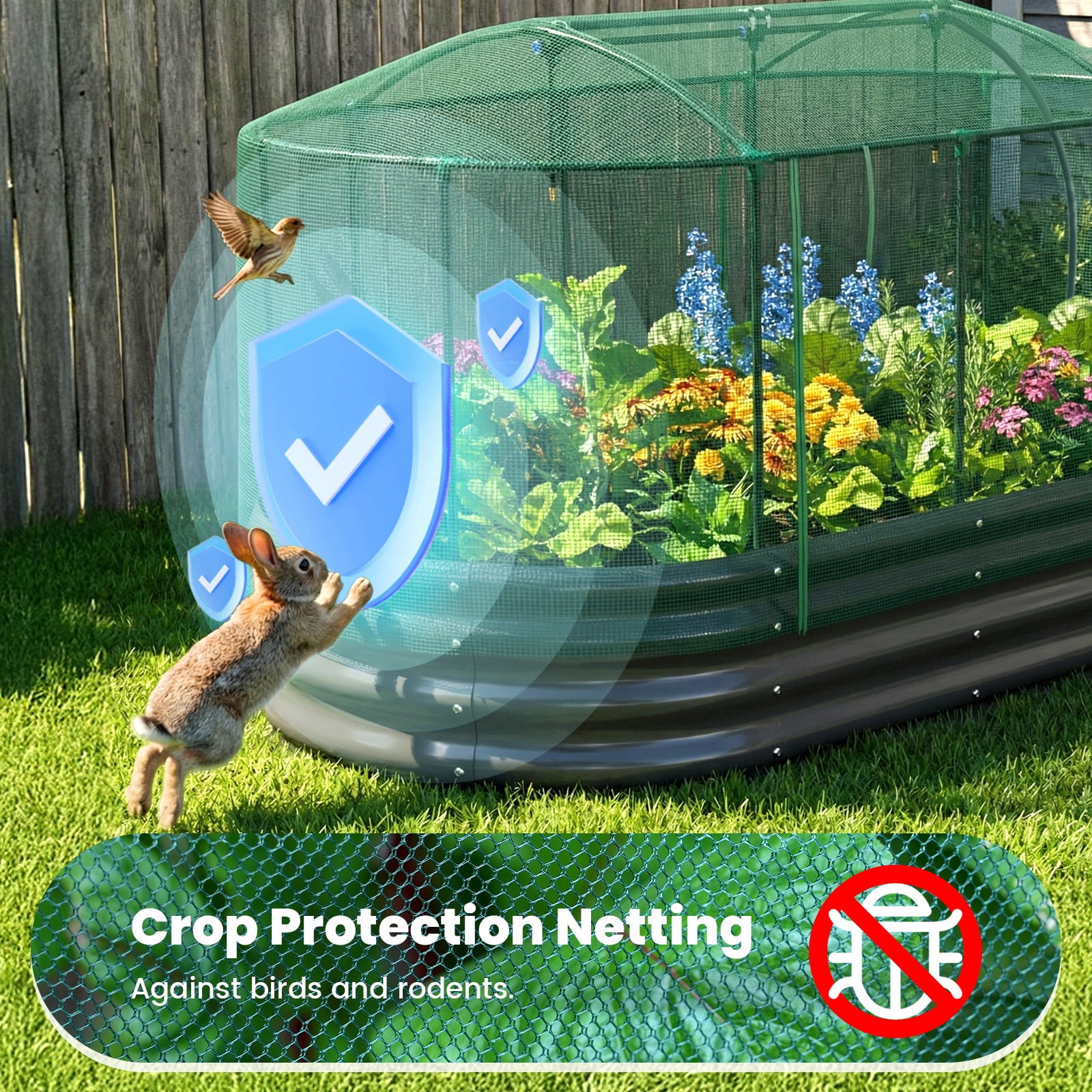 Quictent 6x3x1 ft Galvanized Raised Garden Bed Kit with Self Watering System and Mesh Cover, Large Oval Metal Outdoor Planter Garden Boxes for Vegetables Herbs Flowers Quictent 6x3x1 ft Galvanized Raised Garden Bed Kit with Self Watering System and Mesh Cover, Large Oval Metal Outdoor Planter Garden Boxes for Vegetables Herbs Flowers - Image 4