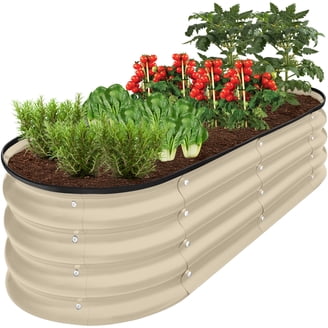 Gianna 6x3x1ft Galvanized Metal Raised Garden Bed,Oval Planter Box