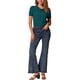 thumbnail image 2 of INSPIRAR CHIC Blusas de Mujer con Cuello Peter Pan en Contraste, con Lunares, de Manga Corta, Talla XS, Azul, Verde, Blanco, 2 of 6