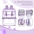 thumbnail image 5 of SANMADROLA Clear Backpack School Backpacks- Large Capacity Waterproof bookbag for School Work Travel,Purple, 5 of 7