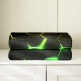 thumbnail image 3 of Erosebridal Chic Abstract Flannel Blanket, Neon Green Sherpa Throw, Geometry Stripe Decor, 3 of 7
