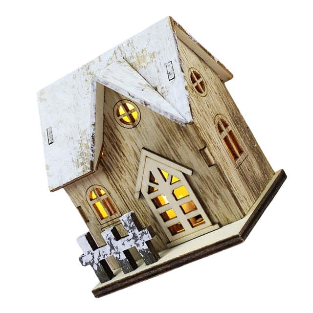Advancent Casa de luminosa navideña Cabaña luminosa Adornos de escritorio de para oficinas y tiendas Kits de decoración para fiestas No.2 Advancent HA044206-02