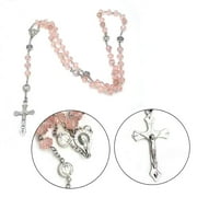 WINDLAND Colorful Crystal Bead Rosary Necklaces Cross Pendant Catholic Religious Necklace
