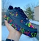 thumbnail image 1 of Air Force 1 Custom Black Shoes Multi Color Neon Splatter Splash Mens Size 10, 1 of 6