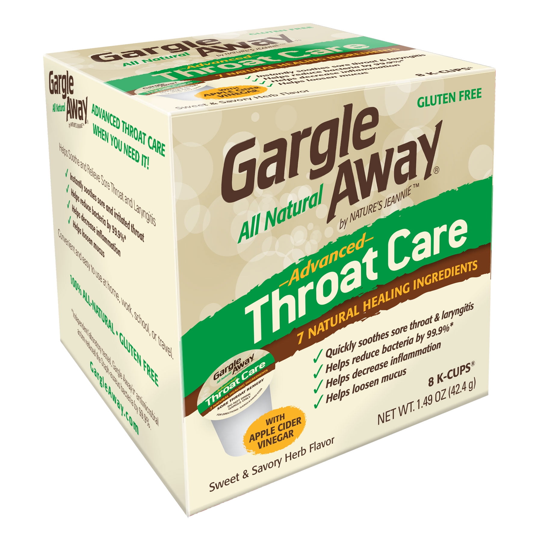 Nature's Jeannie Gargle Away Advanced Throat Care Single Serve Cups, 8 Ct