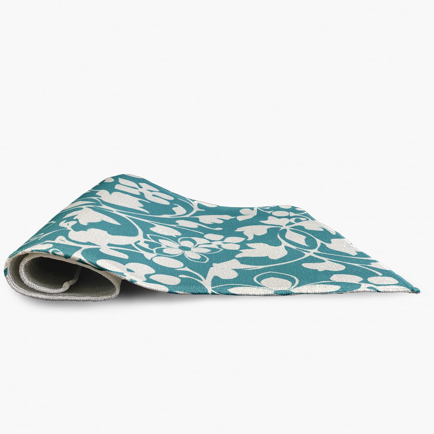 Simply Daisy 5' Round Turquoise Evelyn Spring Chenille Indoor/Outdoor Rug